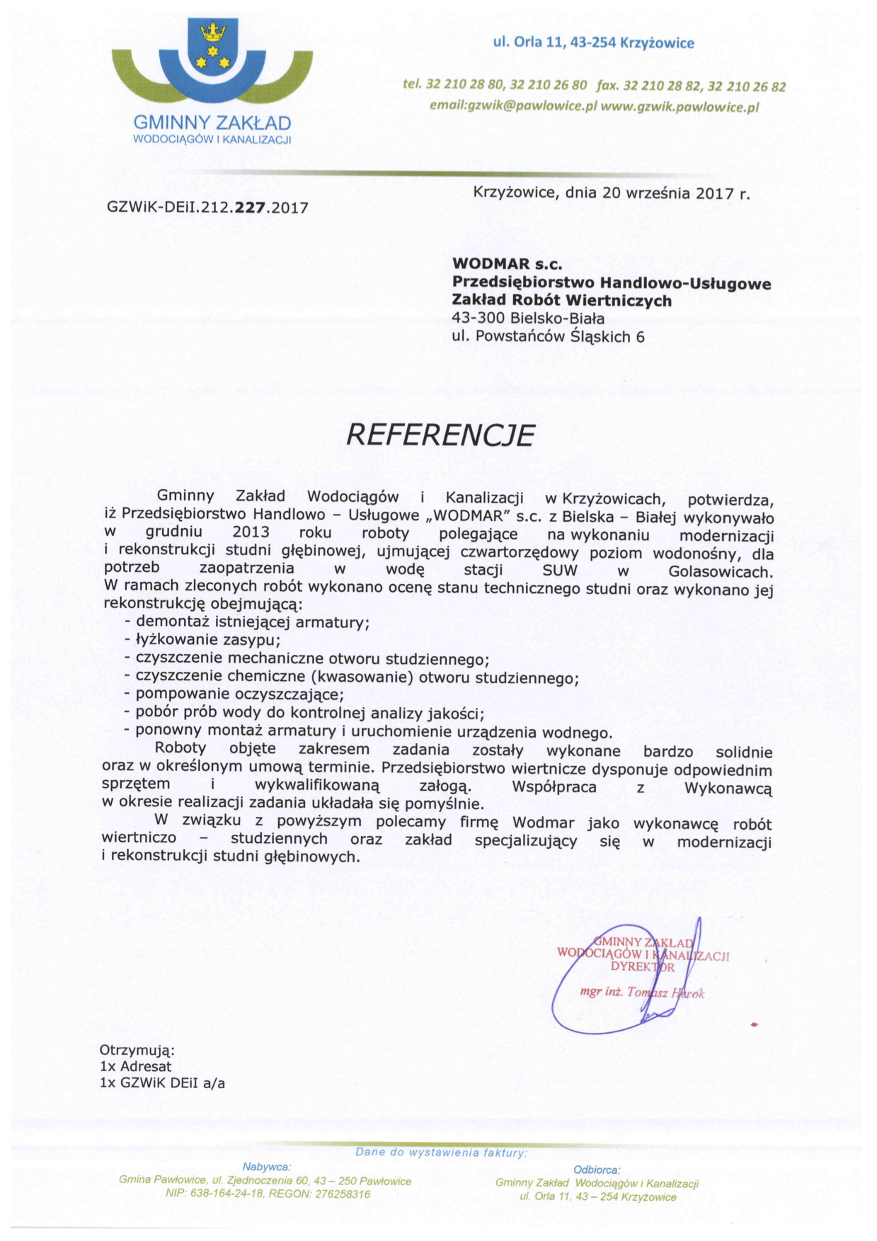 referencje 2013 - renowacja golasowice